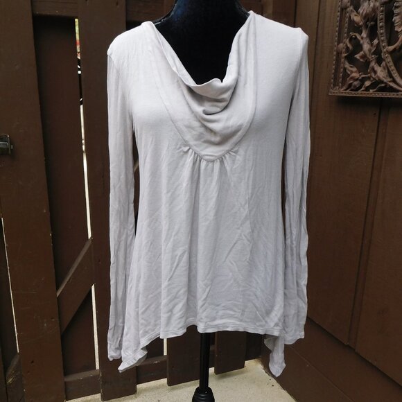 BCBGMaxAzria Tops - BCBG MaxAzria S Mauve Cowl Neck Ribbed Super Soft Knit Top EUC